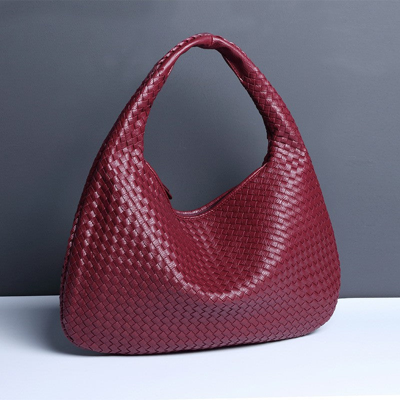 Handcrafted Woven Crescent Shoulder Bag