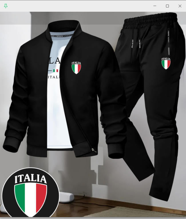 Men's Zipper Jacket and Trousers Set YT612884801 2XL
