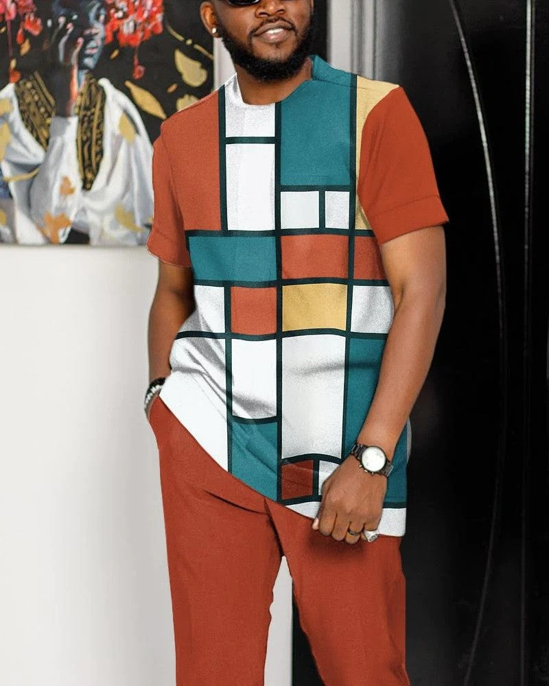 Men's 3D Print Sportswear Set | Top & Long Pants