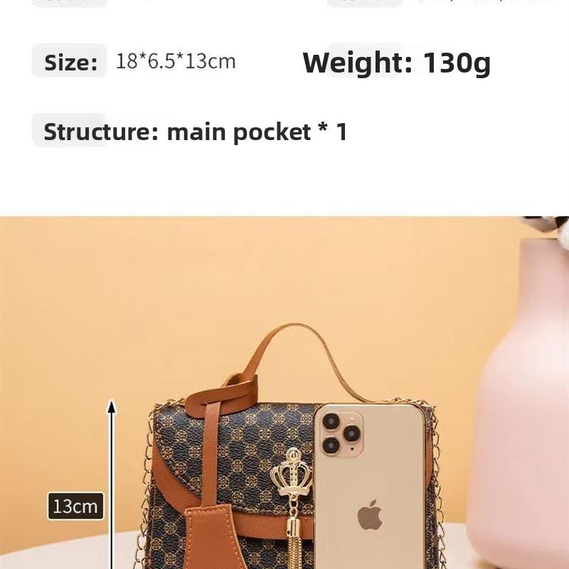 British Style Leather Small Square Handbag