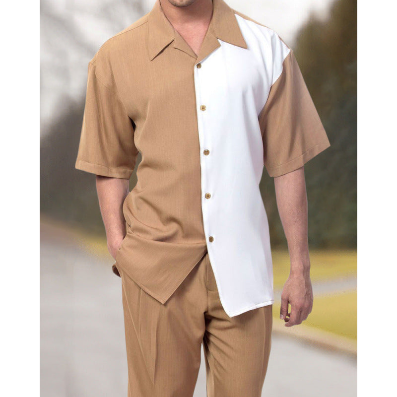 Men's 3D Print Beach-Style Polo Set | Spring & Summer
