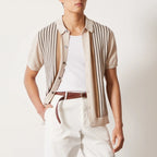 Men's Striped Ice Silk Polo Shirt – Classic England Style