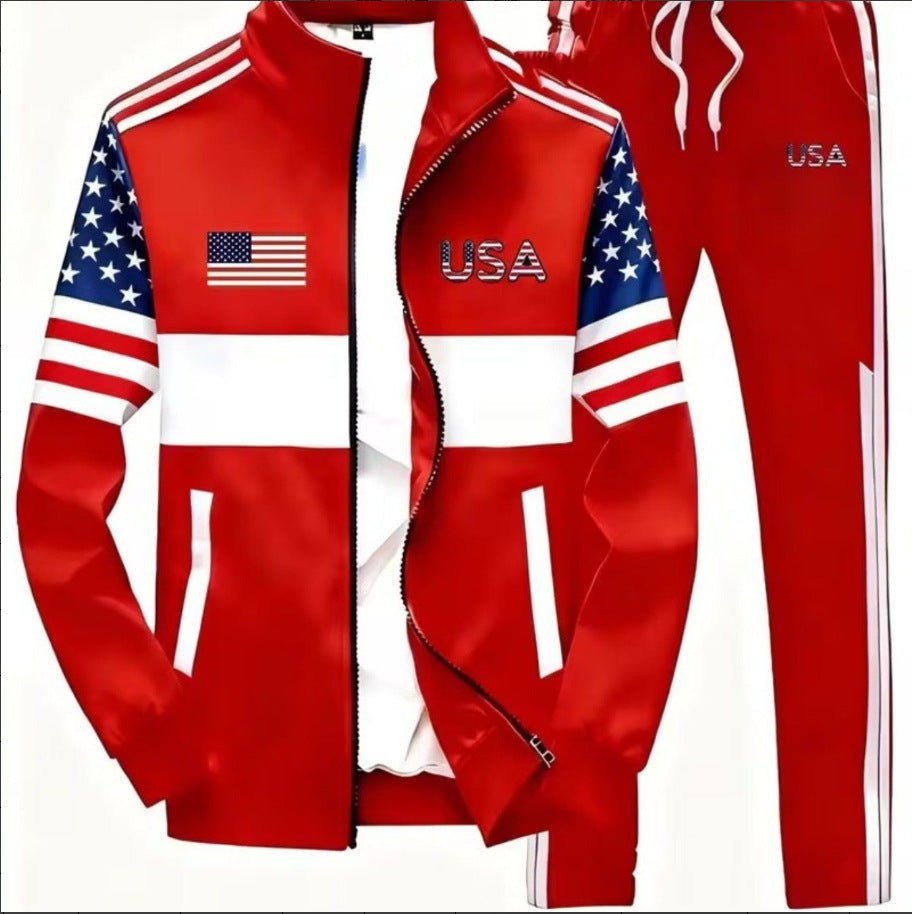 Mens zipper jacket printed casual set YT6271338 1 S