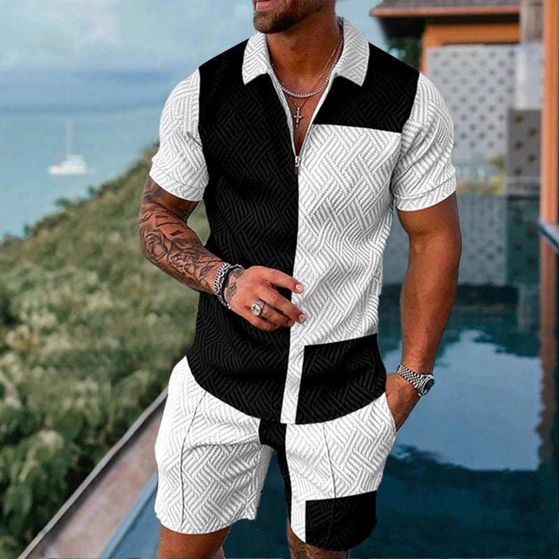 Men's Summer Polo & Shorts Set | Breathable Mesh