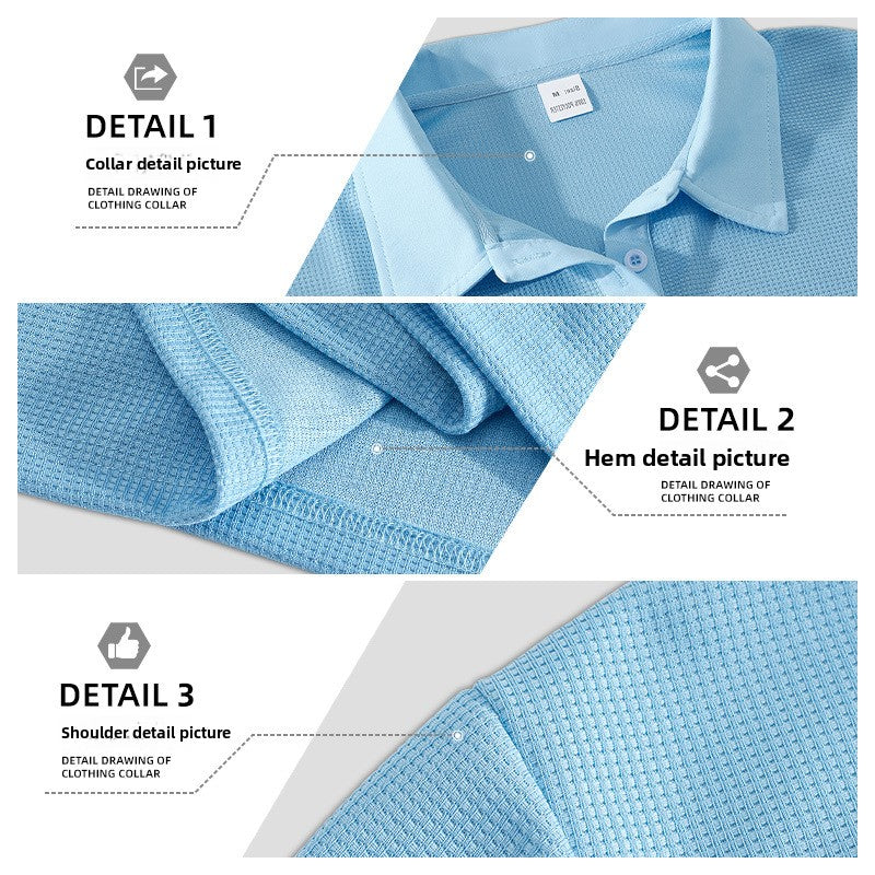 Men's Waffle Texture Polo Shirt | 6 Colors