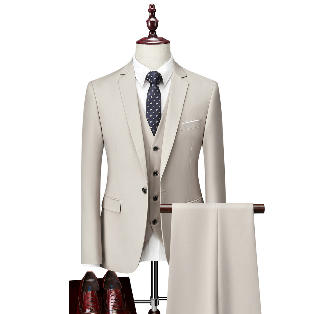 Men's Business Casual Three-Piece Suit – 24 Colors, Spring/Autumn