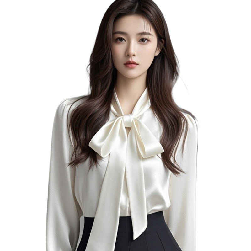 Women's Satin Bow Blouse | 7 Colors