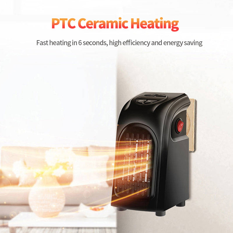 Mini Ceramic Space Heater - Portable Electric Fan Heater for Home & Office