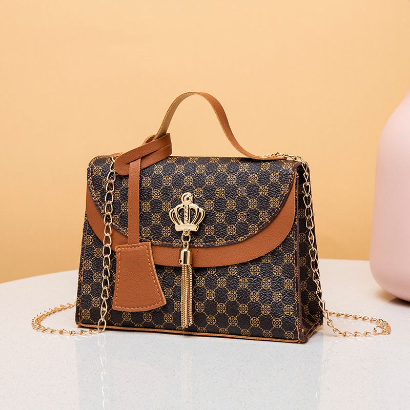 British Style Leather Small Square Handbag