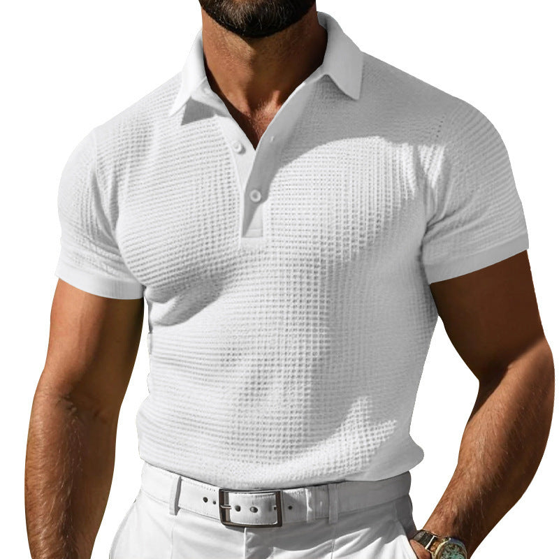 Men's Waffle Texture Polo Shirt | 6 Colors