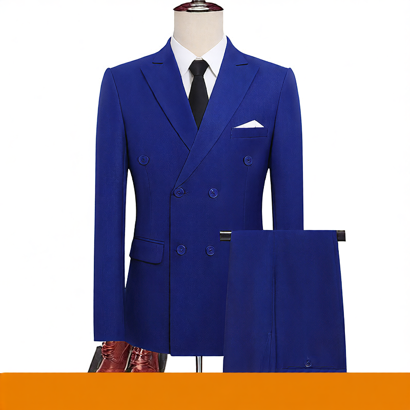 Men's Double-Breasted Slim Fit Suit – Peaked Lapel