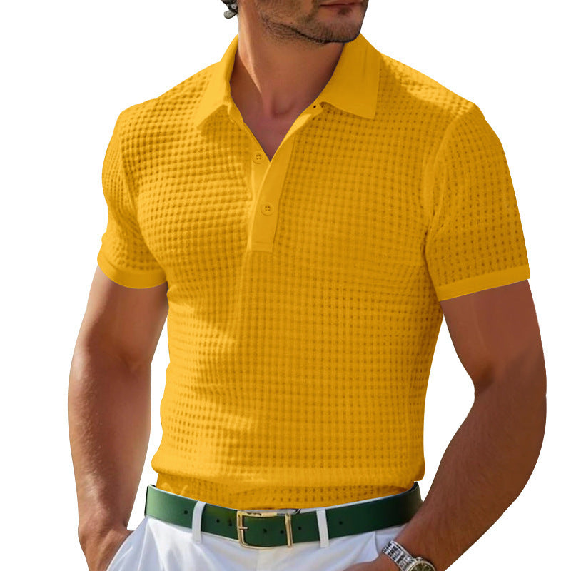 Men's Waffle Texture Polo Shirt | 6 Colors
