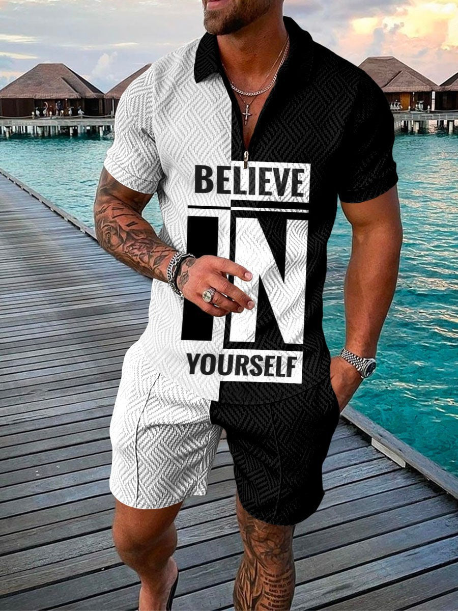 Men's Summer Polo & Shorts Set | Breathable Mesh