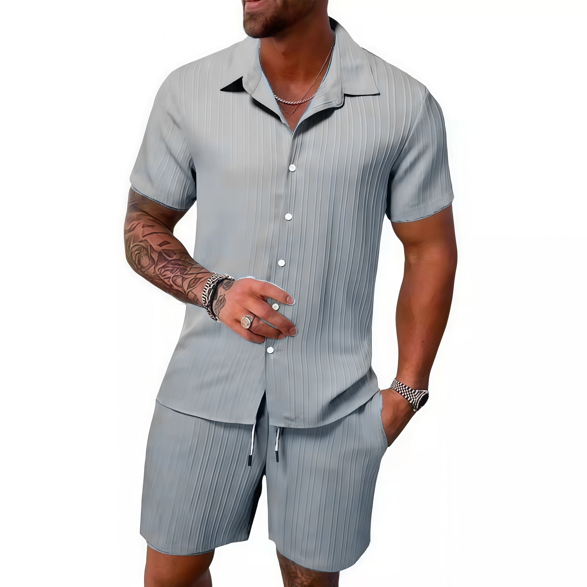 Men's Summer Mesh Polo & Shorts Set | 16 Colors