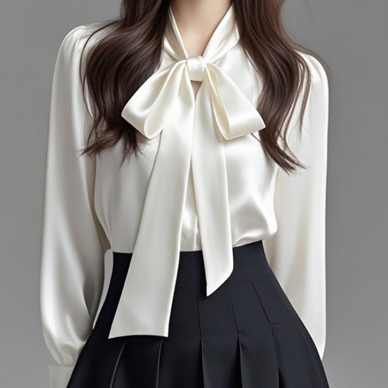 Women's Satin Bow Blouse | 7 Colors