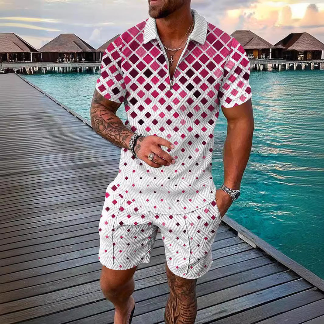 Men's Summer Polo & Shorts Set | Breathable Mesh