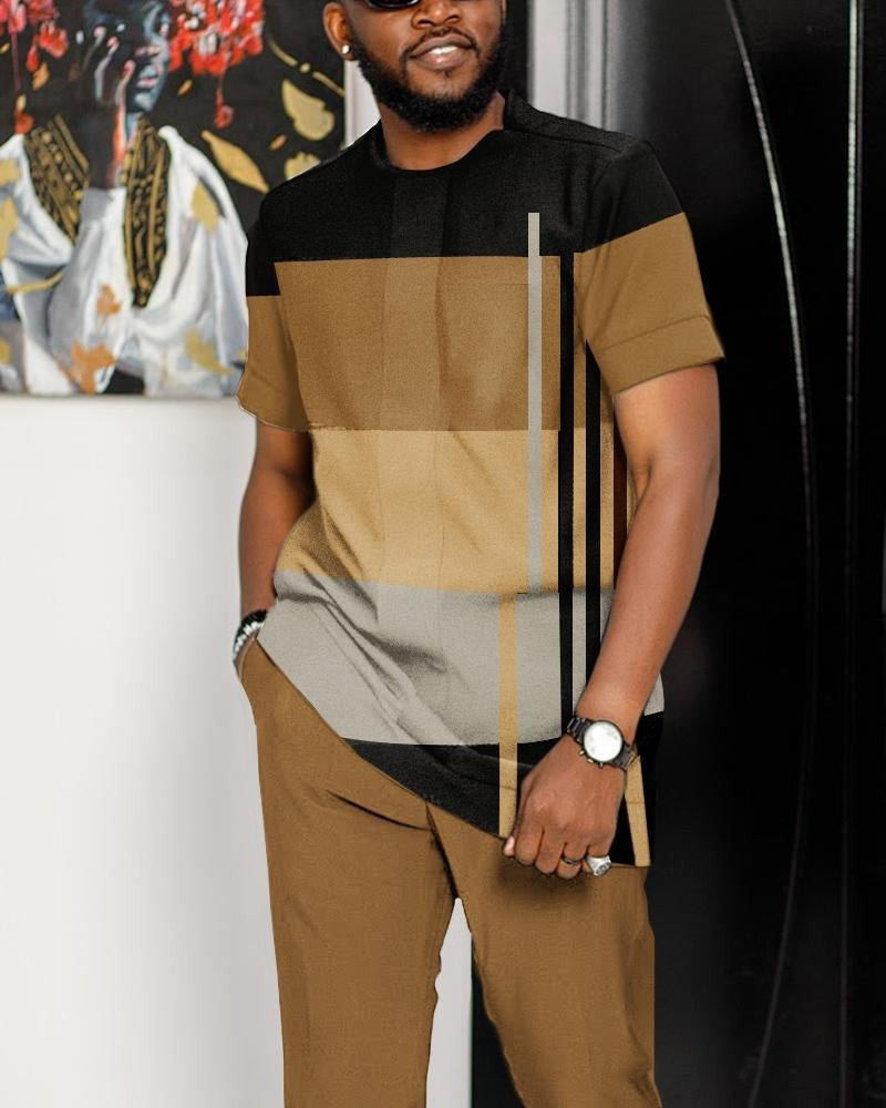 Men's 3D Print Sportswear Set | Top & Long Pants