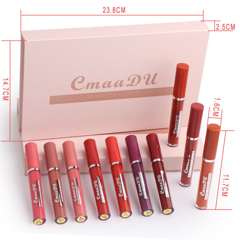 Waterproof Matte Lipstick - Long-Lasting Non-Transfer Formula