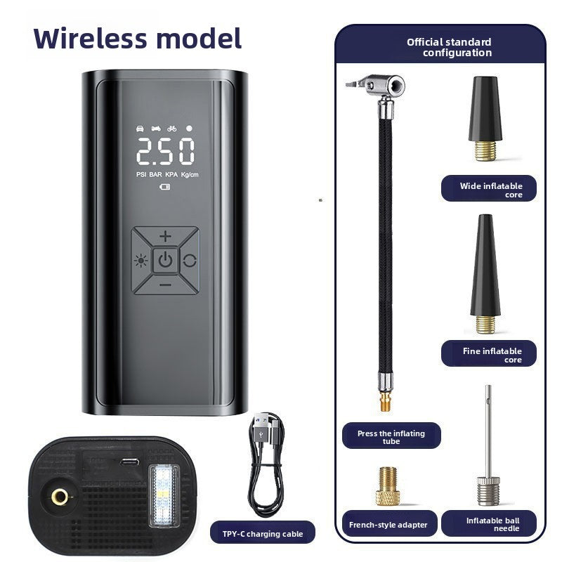Portable Digital Tire Inflator — 60W, Wireless & 12V Corded, Dual-Use