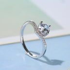 S925 Sterling Silver Simulated Moissanite Crown Ring