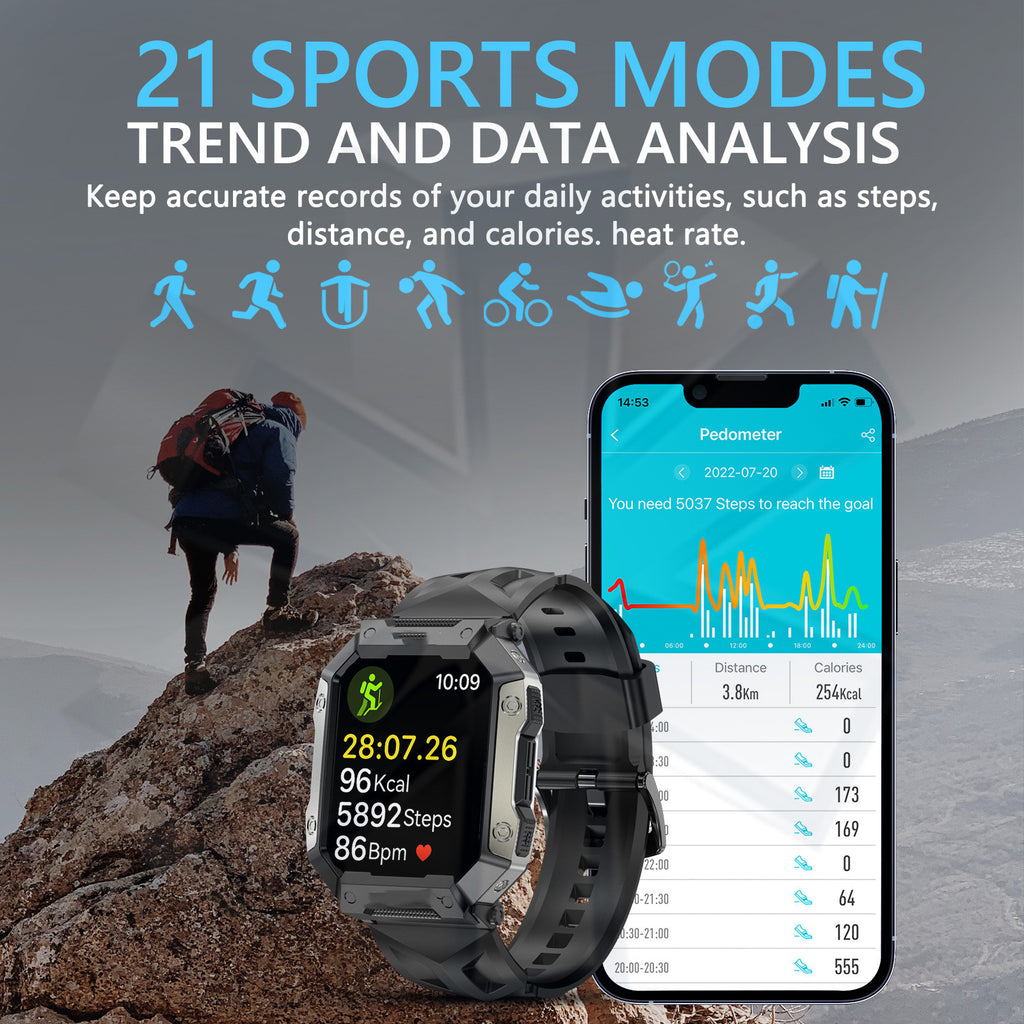 Fashion Sports Heart Rate Smartwatch - Stylish Fitness & Health Monitor