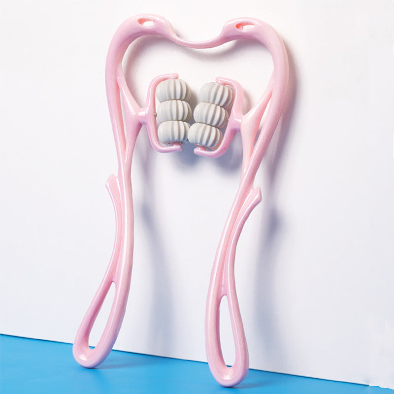 Six-Wheel Manual Neck Massager - Handheld Roller for Muscle Relief