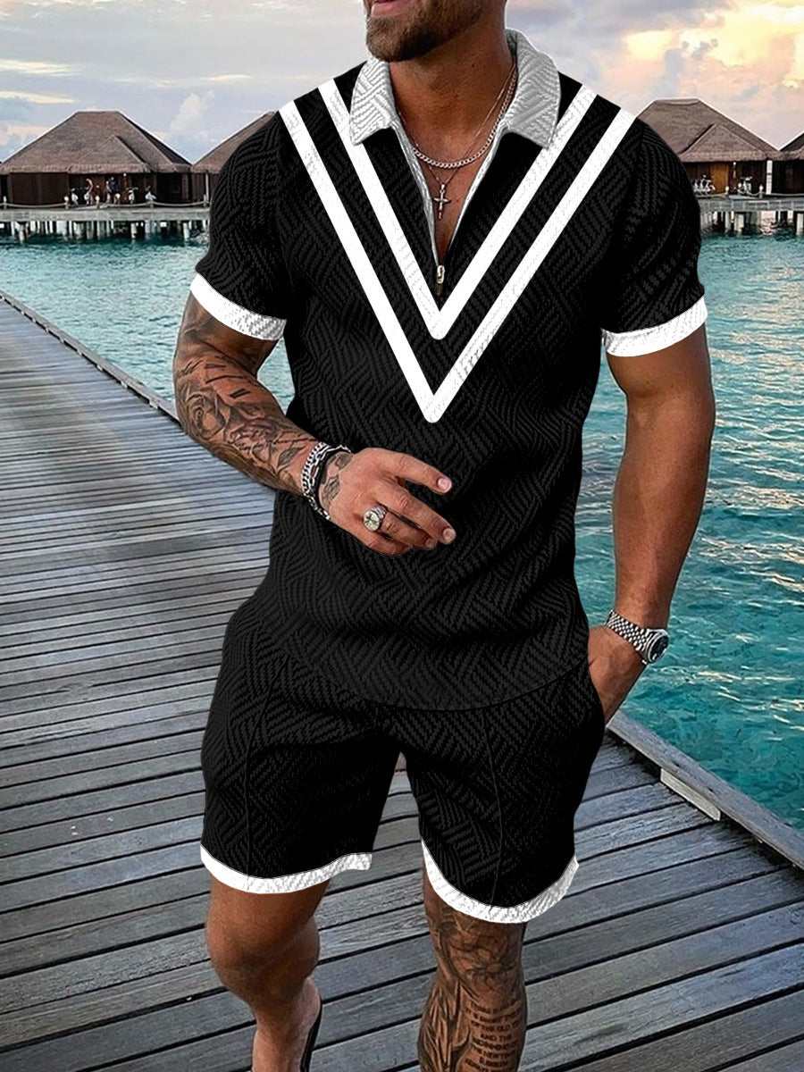 Men's Summer Polo & Shorts Set | Breathable Mesh